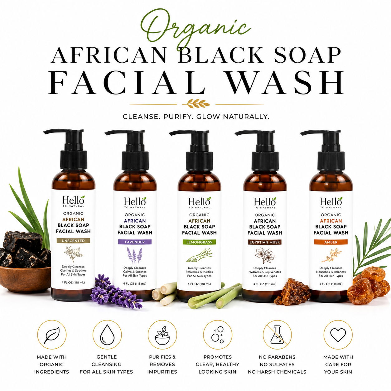 Organic Black Soap Facial Wash