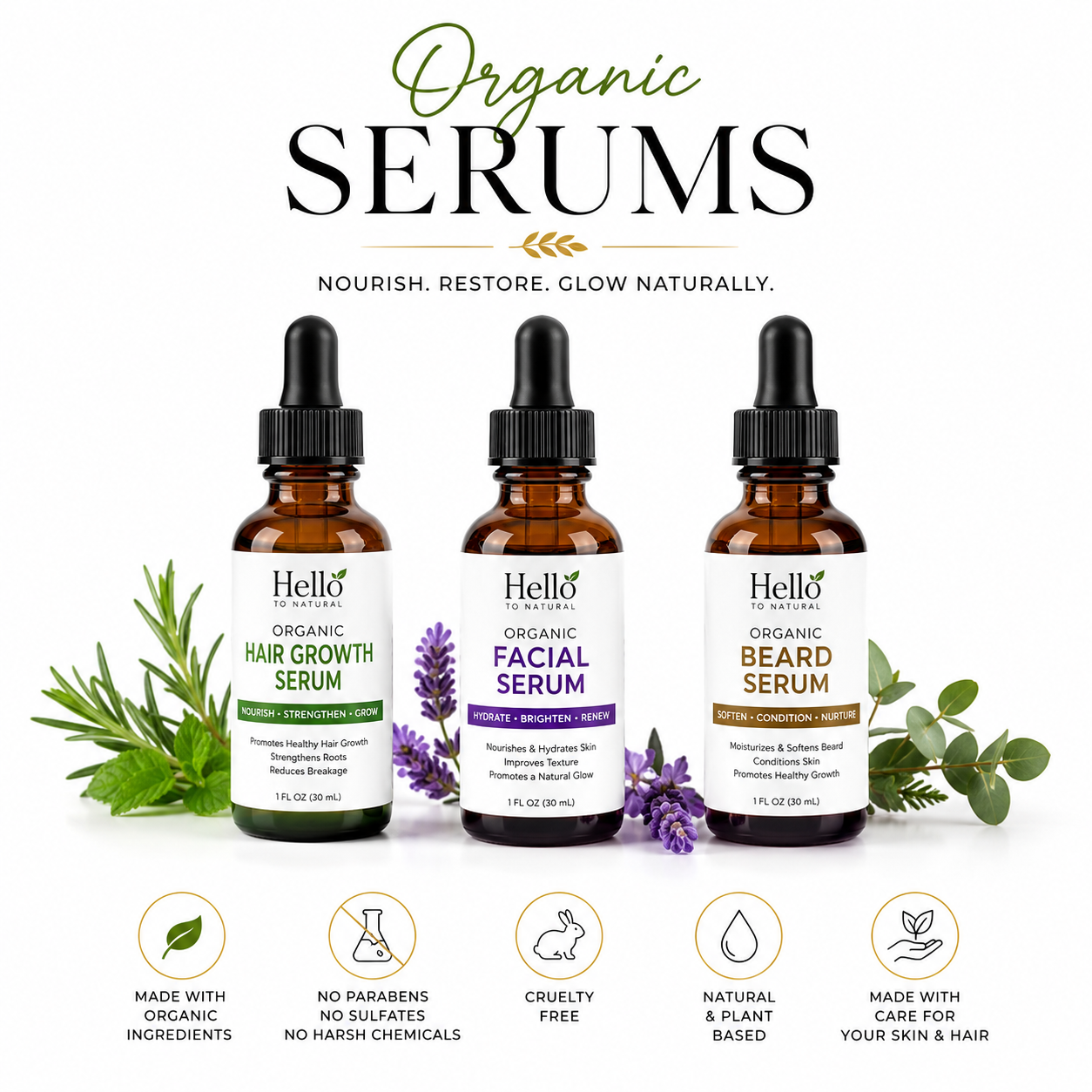 Hello To  Natural Organic Serums